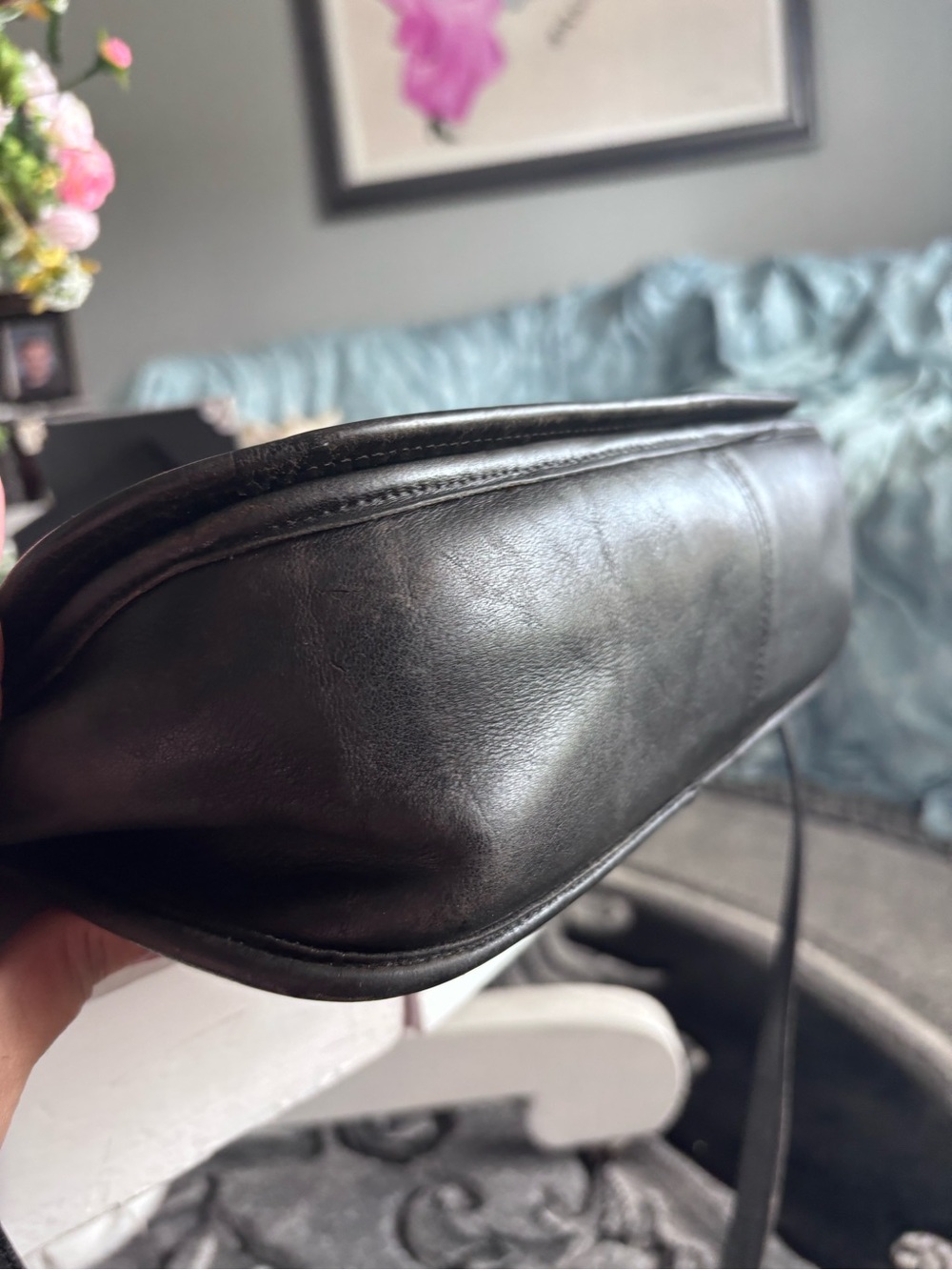 Vintage Coach Ranch Bag 9852‎ Black USA Made Glovetanned Leather Crossbody - Picture 14 of 16
